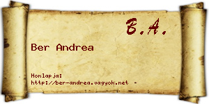 Ber Andrea névjegykártya